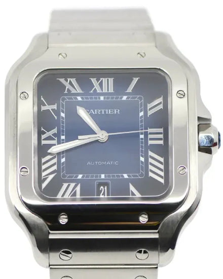 Cartier Santos de Cartier 39.8MM Blue Dial Steel Bracelet (WSSA0071)