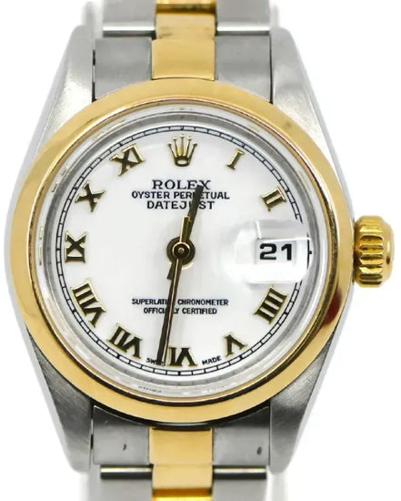 2003 Rolex Lady-Datejust 26MM White Dial Two-Tone Oyster Bracelet (79163)