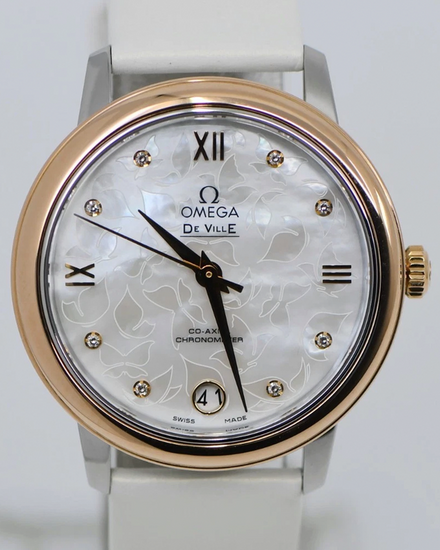 Omega De Ville Prestige "Butterfly" 32.7MM Mother of Pearl Dial Leather Strap (424.22.33.20.55.001)