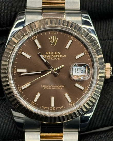 2021 Rolex Datejust 41MM Chocolate Dial Two-Tone Oyster Bracelet (126331)