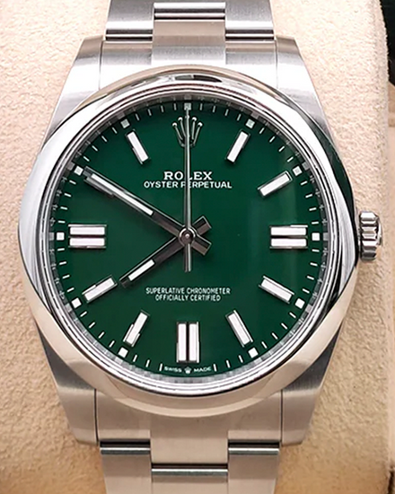 2024 Rolex Oyster Perpetual 41MM Green Dial Oyster Bracelet (124300)