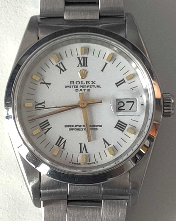 Rolex Oyster Perpetual Date 34MM White Dial Oyster Bracelet (15200)