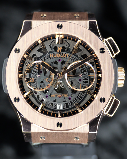 2018 Hublot Classic Fusion Aerofusion 45MM Skeleton Dial Leather Strap (525.OX.0180.LR)