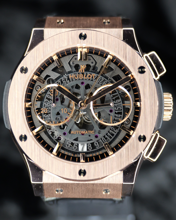 2018 Hublot Classic Fusion Aerofusion 45MM Skeleton Dial Leather Strap (525.OX.0180.LR)