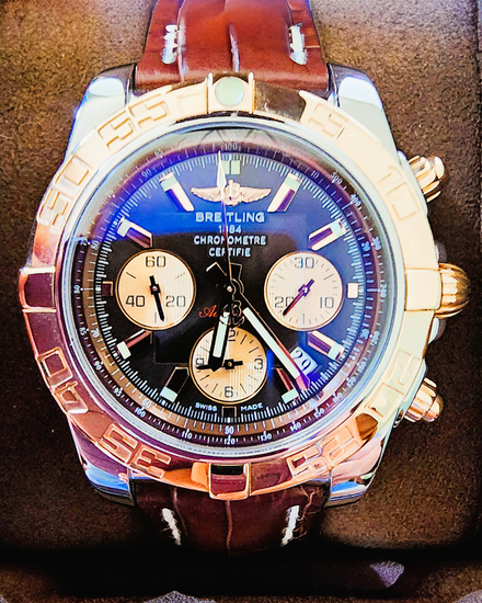 Breitling Chronomat Evolution 44MM Brown Dial Leather Strap (CB0110)