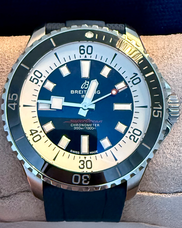 2024 Breitling Superocean 44MM Blue Dial Rubber Strap (A17376211C1S1)