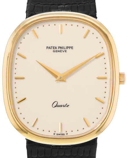 Patek Philippe Golden Ellipse 31MM Quartz Silver Dial Leather Strap (3838/1)