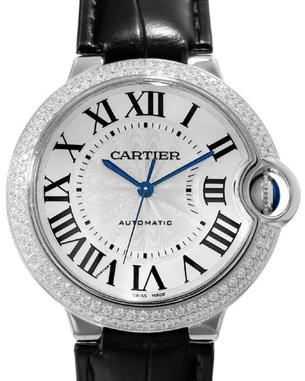 Cartier Ballon Bleu 36MM Silver Dial Leather Strap (WE900651)