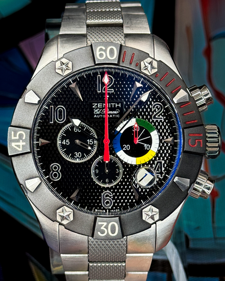 2014 Zenith Defy Classic Aero Chronograph 47MM Black Dial Steel Bracelet (03.0526.400/21)