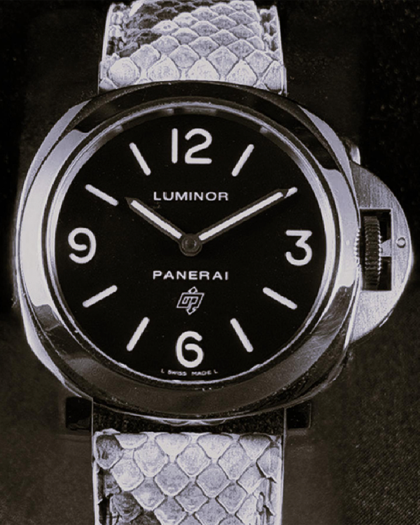 2016 Panerai Luminor Base Logo 44MM Black Dial Aftermarket Leather Strap (PAM00000)