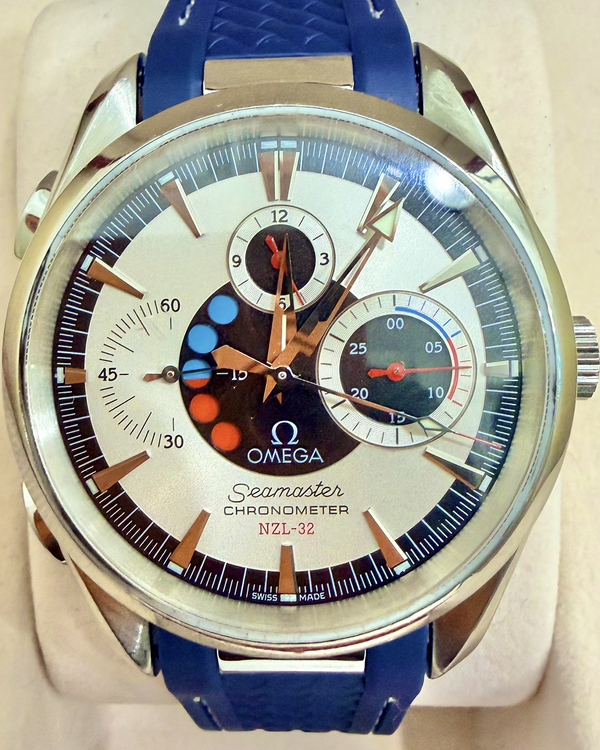 2010 Omega Seamaster Aqua Terra "NZL-32" 42.2MM Silver Dial Aftermarket Rubber Strap (2513.30.00)