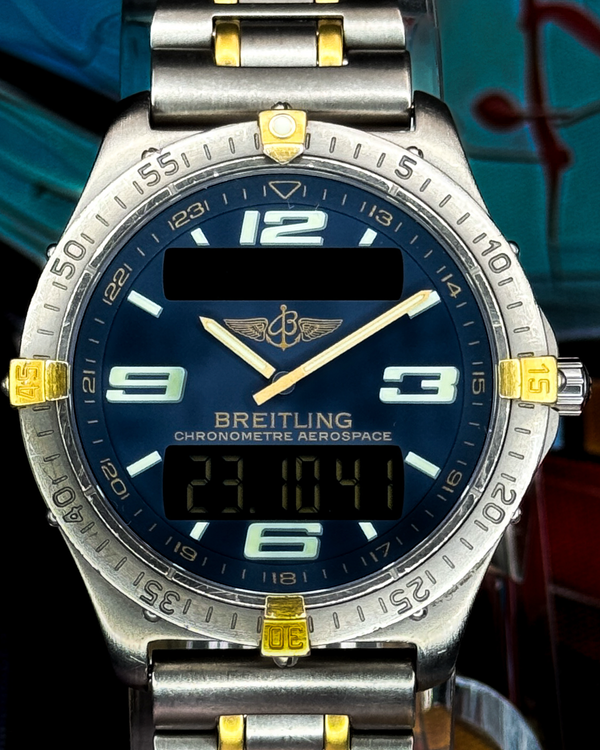 Breitling Aerospace 40MM Quartz Black Dial Two-Tone Titanium Bracelet (F75362)