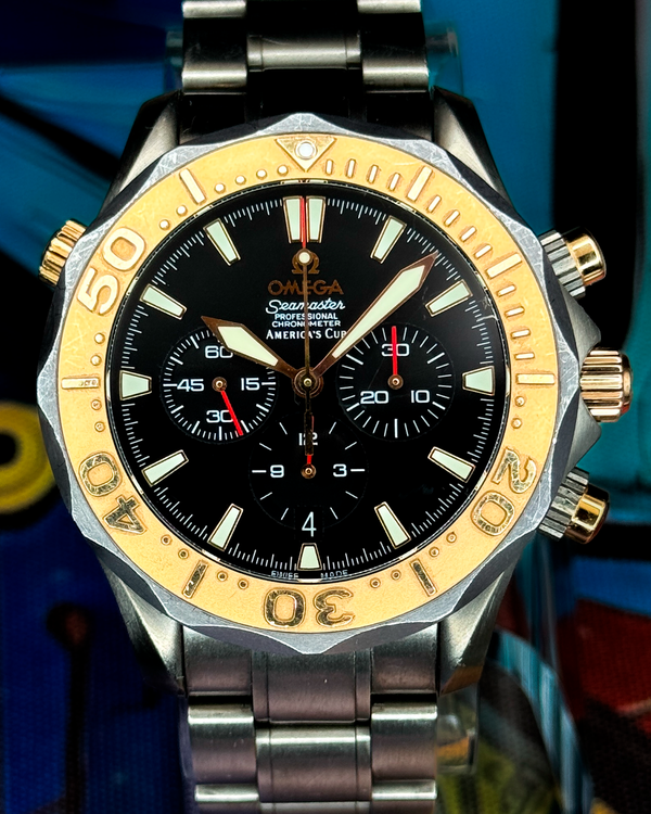 Omega Seamaster 300 America's Cup Chronograph 41.5MM Black Dial Titanium Bracelet (2294.50.00)