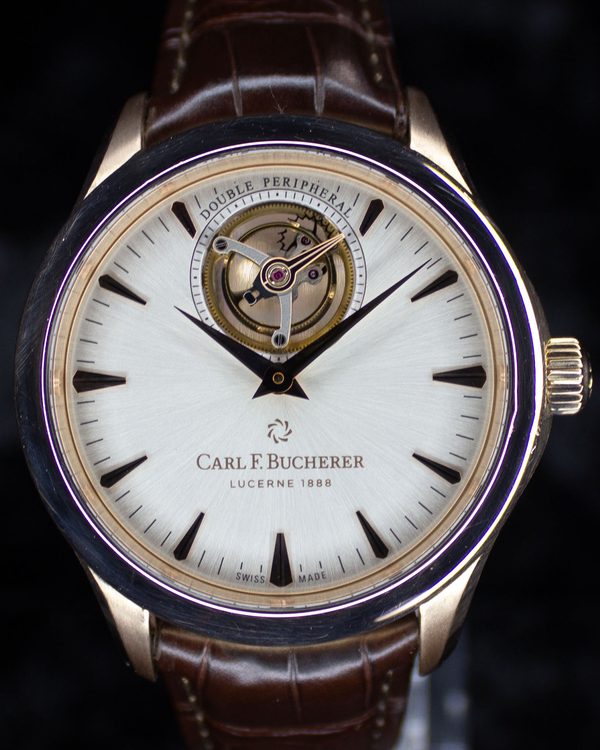 Carl F. Bucherer Heritage Tourbillon Double Peripheral "130th Anniversary" L.E. 42.5MM Silver Dial Leather Strap (00.10802.03.13.01)