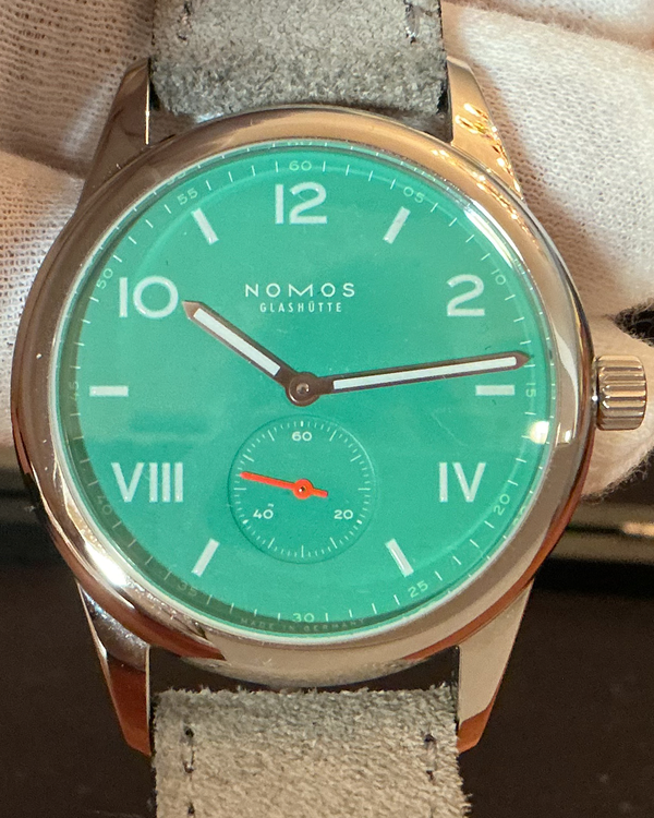 NOMOS Glashutte Club "Campus" 38.5MM Green Dial Leather Strap (726/11835)