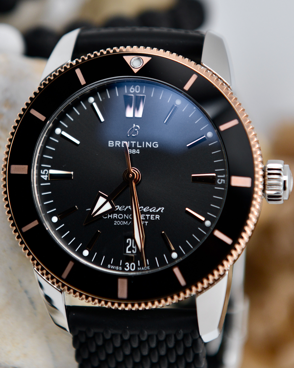2024 Breitling Superocean Heritage II B20 44MM Black Dial Rubber Strap (UB2030)