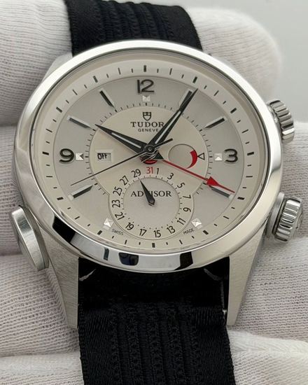 2013 Tudor Heritage Chrono Advisor 42MM Silver Dial Textile Bracelet (79620T)