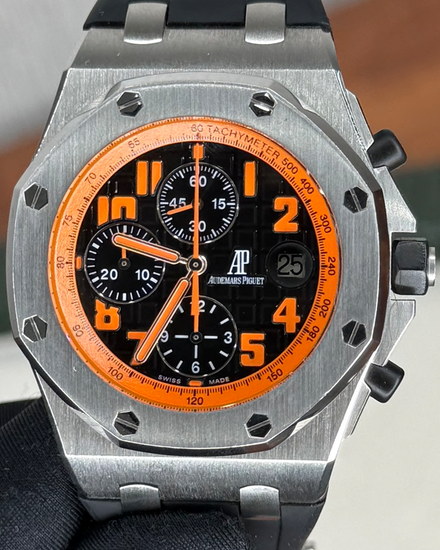 2009 Audemars Piguet Royal Oak Offshore "Volcano" 42MM Black Dial Aftermarket Rubber Strap (26170ST.OO.D101CR.01)