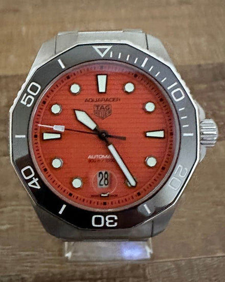Tag Heuer Aquaracer 300M 43MM Orange Dial Steel Bracelet (WBP201F.BA0632)