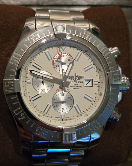 2016 Breitling Super Avenger II 48MM White Dial Steel Bracelet (A13371)