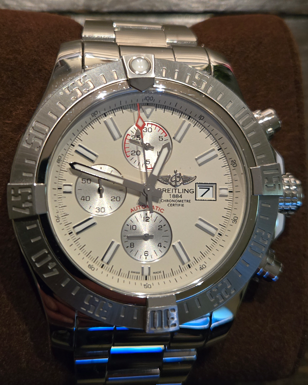2016 Breitling Super Avenger II 48MM White Dial Steel Bracelet (A13371)