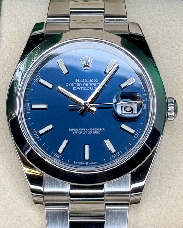 2024 Rolex Datejust 41MM Blue Dial Oyster Bracelet (126300)