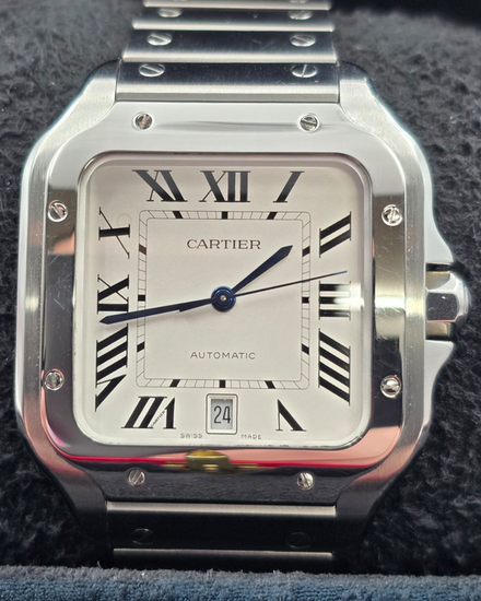 2022 Cartier Santos De Cartier 39.8MM White Dial Steel Bracelet (WSSA0018)