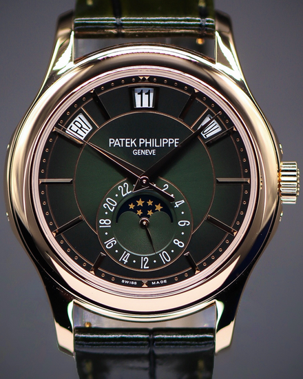 2025 Patek Philippe Annual Calendar 40MM Green Dial Leather Strap (5205R-011)