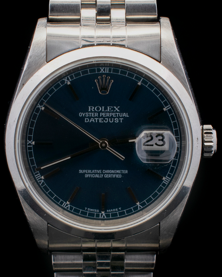 1999 Rolex Datejust 36MM Blue Dial Jubilee Bracelet (16200)