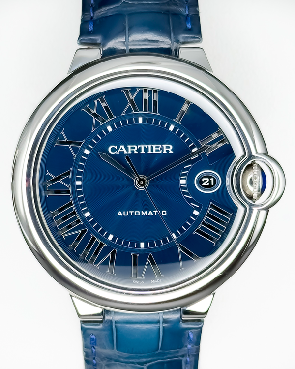 2020 Cartier Ballon Bleu 42MM Blue Dial Leather Strap (WSBB0025)