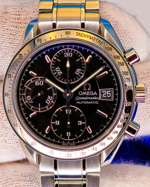 2003 Omega Speedmaster Date 39MM Black Dial Steel Bracelet (3513.50.00)