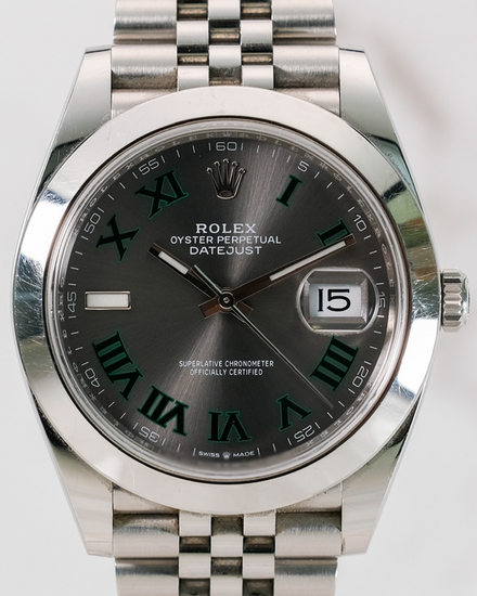 Rolex Datejust "Wimbledon" 41MM Slate Dial Jubilee Bracelet (126300)