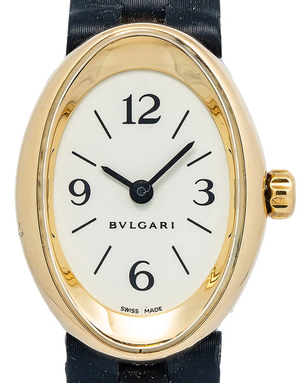 Bvlgari Ovale 20MM Quartz White Dial Rubber Strap (OV27G)