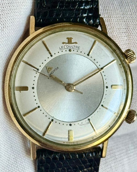 No Reserve - Jaeger-LeCoultre Memovox 35MM Silver Dial Aftermarket Leather Strap (Cal.P489)