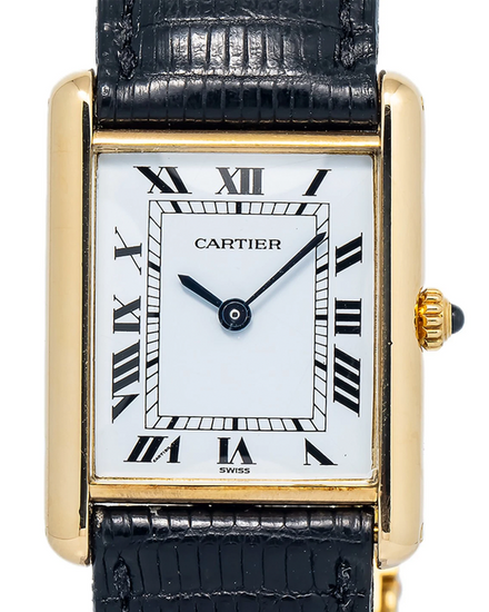 Cartier Tank Louis Cartier 23MM Quartz White Dial Leather Strap (81052)