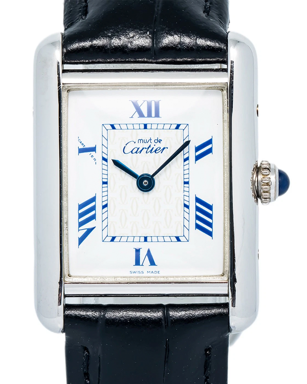 Cartier Tank Must 22MM Quartz White Dial Leather Strap (W1014054)