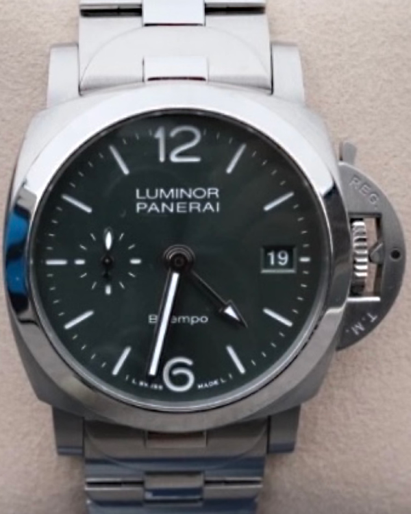 2024 Panerai Luminor Quaranta Bitempo 40MM Green Dial Steel Bracelet (PAM01640)