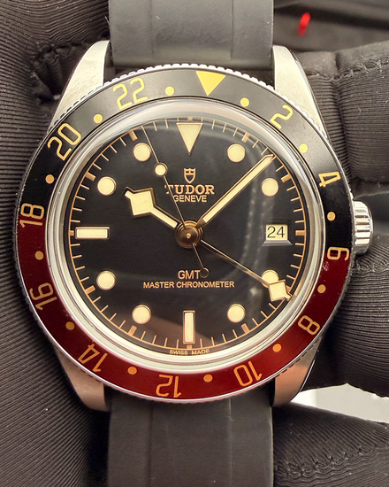 2024 Tudor Black Bay 58 GMT "Coke" 39MM Black Dial Aftermarket Rubber Strap (7939G1A0NRU)