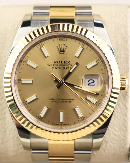 2023 Rolex Datejust 41MM Champagne Dial Two-Tone Oyster Bracelet (126333)