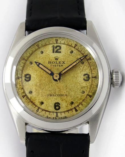 Rolex Oyster Precision 30MM Grey Dial Leather Strap (4270)