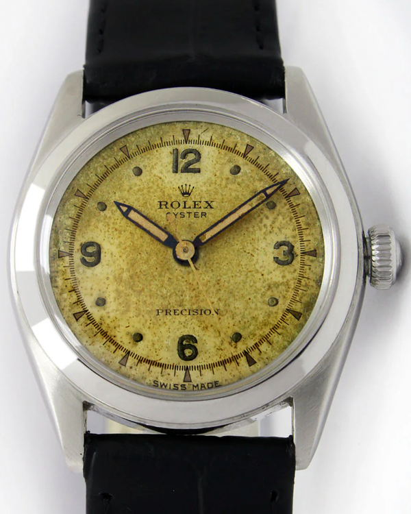 Rolex Oyster Precision 30MM Grey Dial Leather Strap (4270)