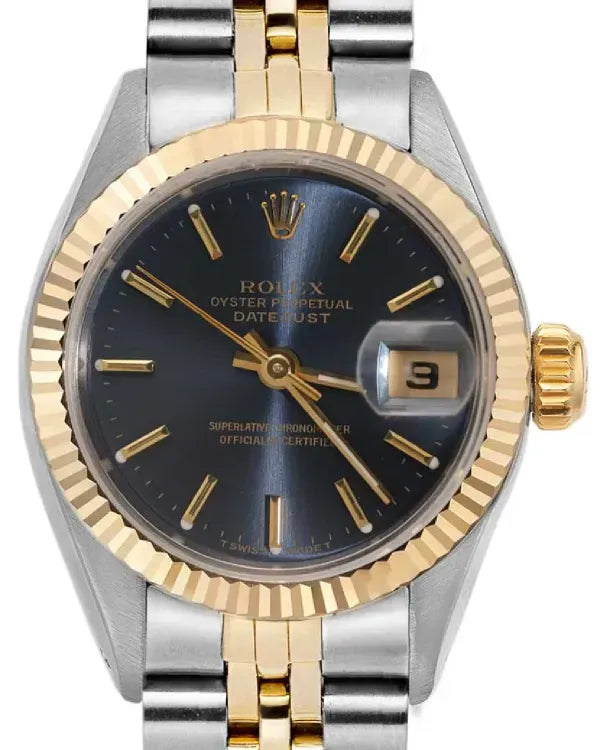 Rolex Lady-Datejust 26MM Blue Dial Two-Tone Bracelet (69173)