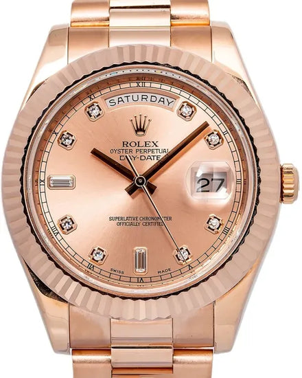 2012 Rolex Day-Date 41MM Pink Dial Rose Gold President Bracelet (218235)