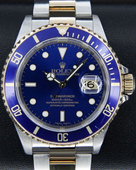 2002 Rolex Submariner Date "Bluesy" 40MM Blue Dial Two-Tone Oyster Bracelet (16613LB)