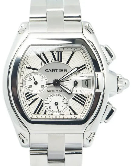 Cartier Roadster XL 43MM Silver Dial Steel Bracelet (W62019X6)