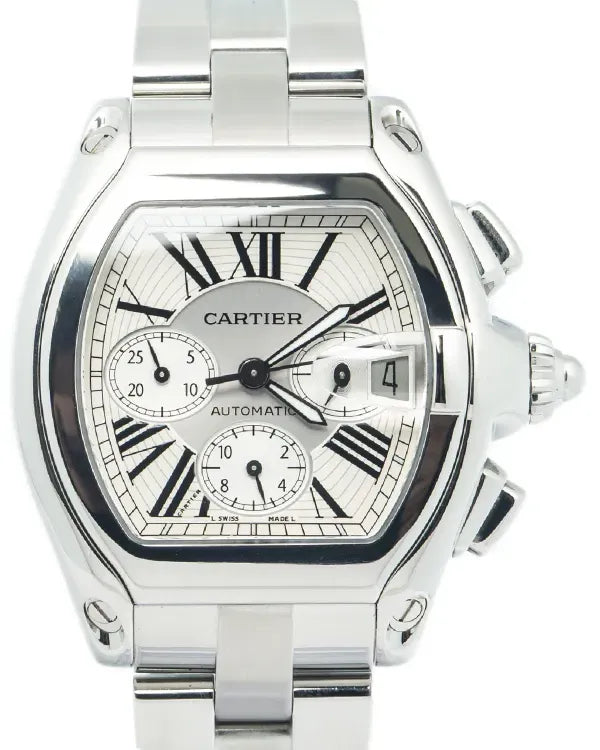 Cartier Roadster XL 43MM Silver Dial Steel Bracelet (W62019X6)