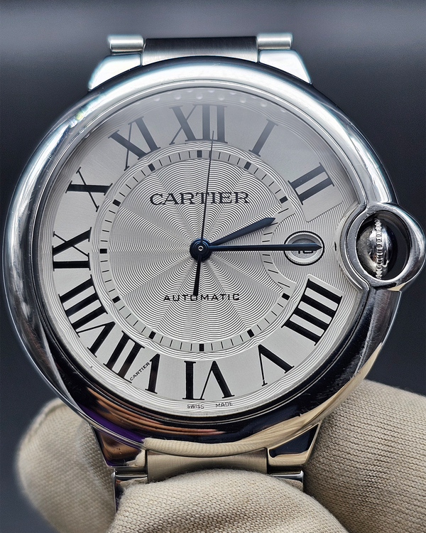 2017 Cartier Ballon Bleu 42MM Silver Dial Steel Bracelet (W69012Z4)
