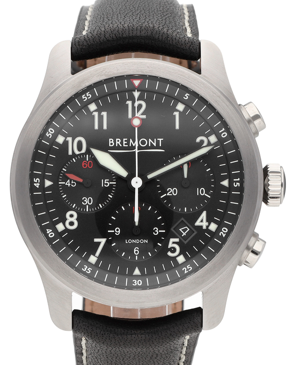 (WORKING) Bremont ALT1-P2 43MM Black Dial Leather Strap (ALT1-P2-BK-R-S)