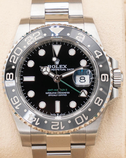 2025 Rolex GMT-Master II "Bruce Wayne" 40MM Black Dial Oyster Bracelet (126710GRNR)