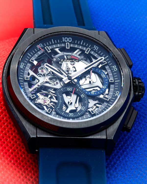 2021 Zenith Defy El Primero 21 Ceramic 44MM Skeleton Dial Aftermarket Rubber Strap (49.9000.9004/78.R582)